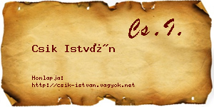 Csik István névjegykártya